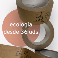 Pack 36 Precinto Impreso Papel Kraft HotMelt | Ecológico y Resistente - SPI