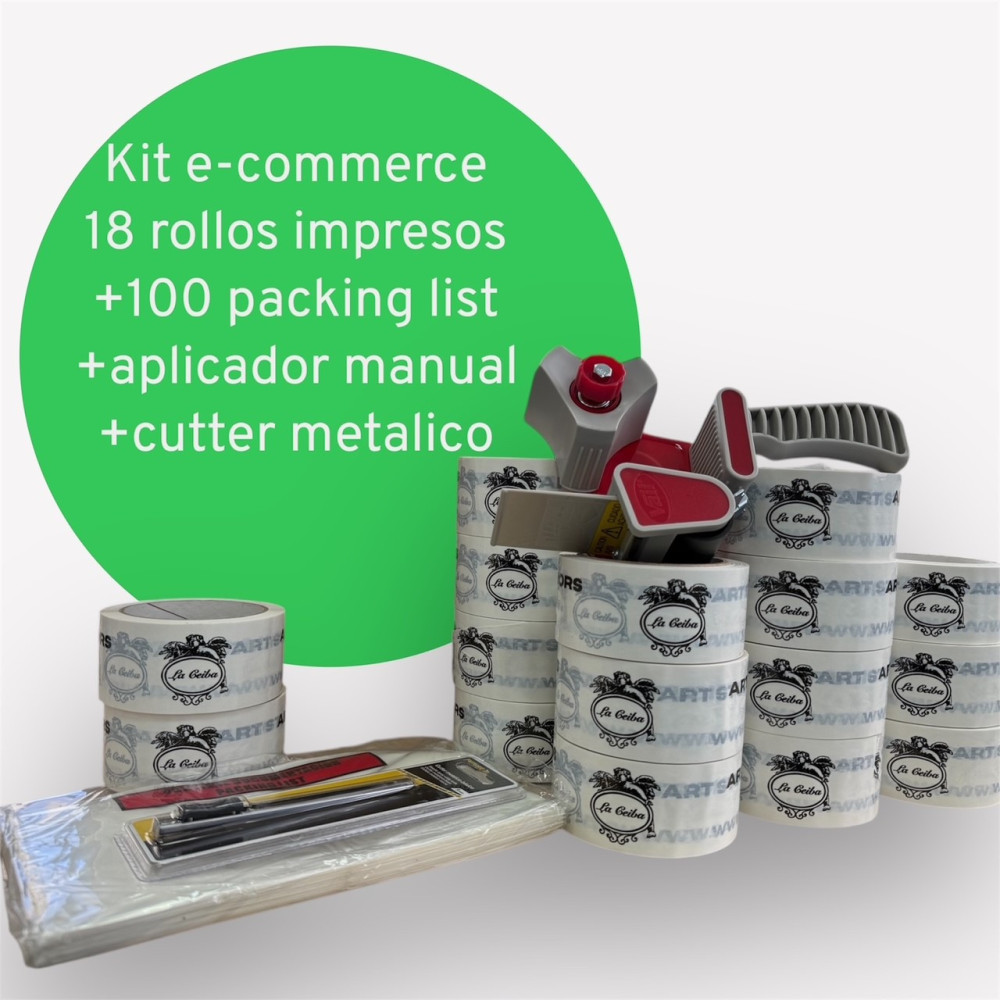 Especial StartPack | 18 Rollos Impresos PP Acrílico + Aplicador + Cutter + 100 Packing-List - SPI